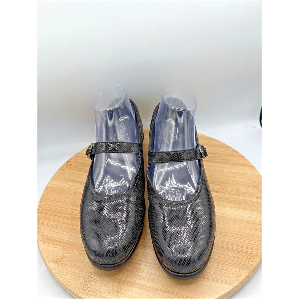 SAS Maria Mary Jane Shoes Womens 10N Black Textured Tripad USA Comfort Buckle